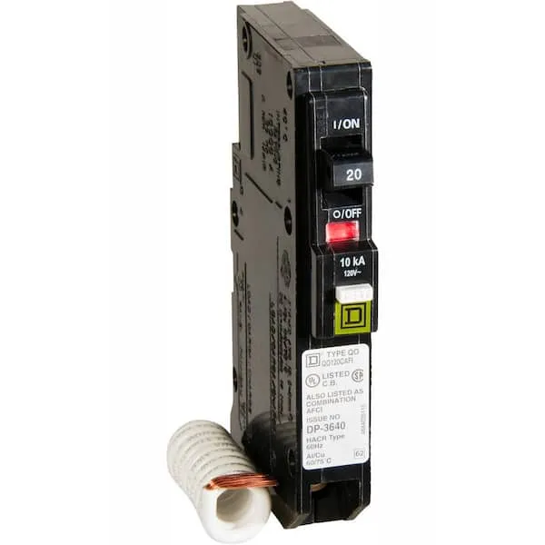 Square D QO120CAFI QO 20A Arc Fault Breaker