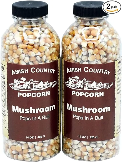 Amish Country Popcorn | 2-14 oz Bottles | Mushroom Popcorn Kernels | Old Fashioned, Non-GMO and Gluten Free (2-14 oz Bottles)Amish Country Popcorn | 2-14 oz Bottles | Mushroom Popc…