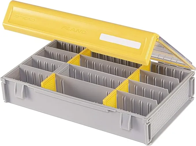 Plano EDGE 3700 Premium Deep Tackle Utility Box, Clear and Yellow, Waterproof and Rust-Resistant Bait and Terminal Tackle Storage Organization Box