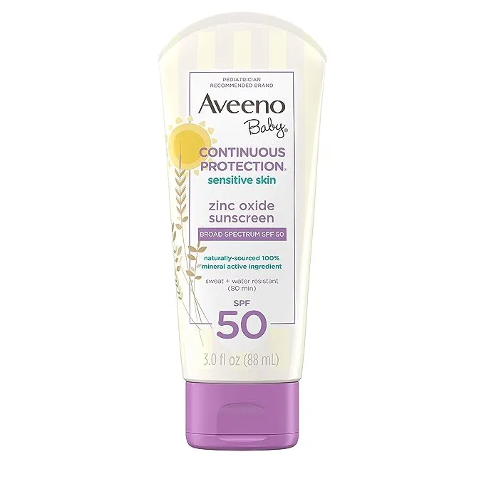 Aveeno Baby Zinc Oxide Mineral Sunscreen Lotion, SPF 50, 3 fl. oz