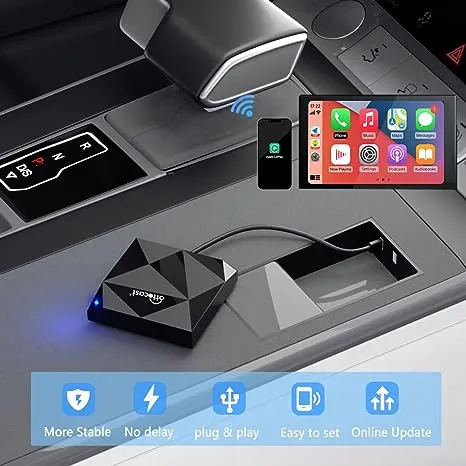 OTTOCAST Wireless CarPlay Adapter 2023 - Fastest Apple CarPlay Wireless Adapter Convert Wired to Wireless, Plug & Play 5Ghz WiFi Auto Connect No Delay Online Update, U2-AIR for OEM Wired CarPlay Cars