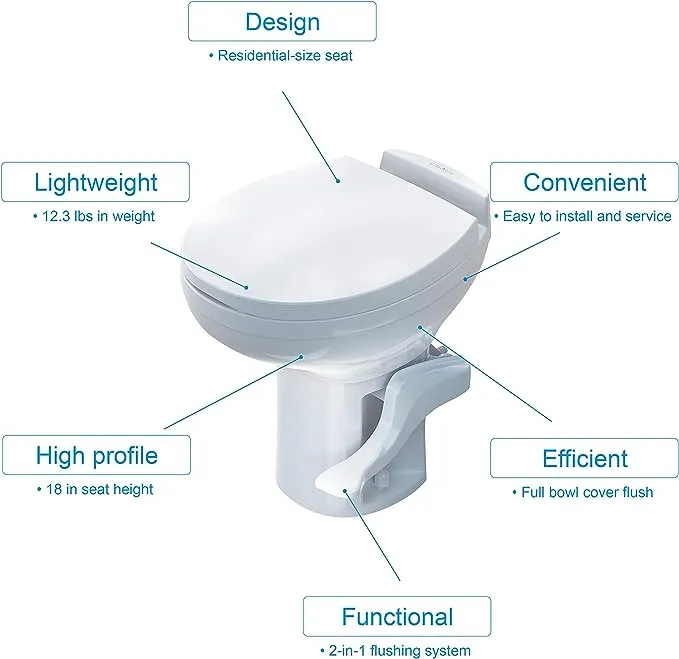 Aqua Magic Residence RV Toilet / High Profile / White - Thetford 42169