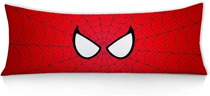 Spider Red Man Body Pillow Cover with Hidden Zipper 20x54inches Double Printe...