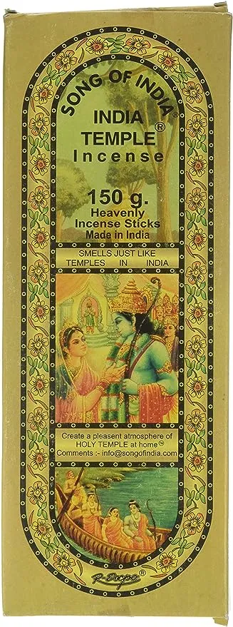 India Temple Incense - Song of India - 120 Stick Large BoxIndia Temple Incense - Song of India - 120 Stick Large Box