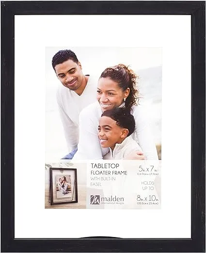 Malden Black Tabletop Floating Photo Frame