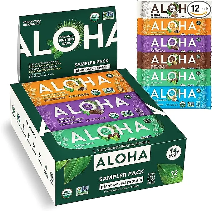 ALOHA Organic Plant Based Protein Bars | The Pa'akai Bar - Special Edition | 6 Count, 1.98oz Bars | Vegan, Low Sugar, Gluten Free, Paleo, Low Carb, Non-GMO, Stevia Free, Soy Free, No Erythritol