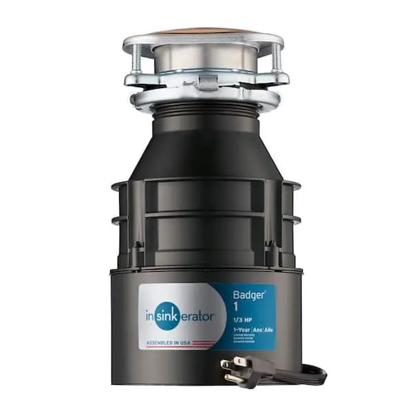 Insinkerator Badger 1 Garbage Disposal 1/3 HP with Cord