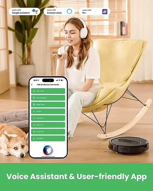 Vactidy Nimble T7 Robot Vacuum and Mop - WiFi/App Control, Self-Charging, 2-in-1 Water Tank, Ideal for Hard Floors and Carpets