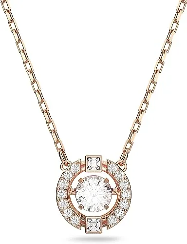 Swarovski Sparkling Dance Round Necklace in Rose Gold