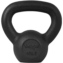 Yes4All Solid Cast Iron Kettlebell Weights Set – Great for Full Body Workout and Strength Training – Kettlebell 10 lbs (Black)