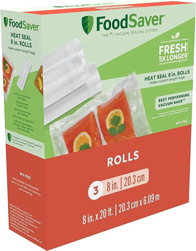 FoodSaver 8x20&#034; 3 Heat-Seal Rolls