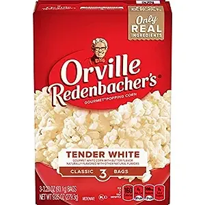 Orville Redenbacher's Tender White Gourmet Microwave Popcorn, Classic Bag, 3 Count (Pack of 12)