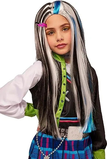 InSpirit Designs Monster High Kids Frankie Stein Wig| Officially Licensed| Cosplay Costume | Group Costume Multicolor