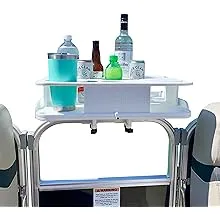 Docktail Bar Boat Caddy Organizer - Pontoon Rail Mount | Portable Boat Table and Boat Bar, Pontoon Tables for Boats with Cup Holders, Boat Storage Accessories