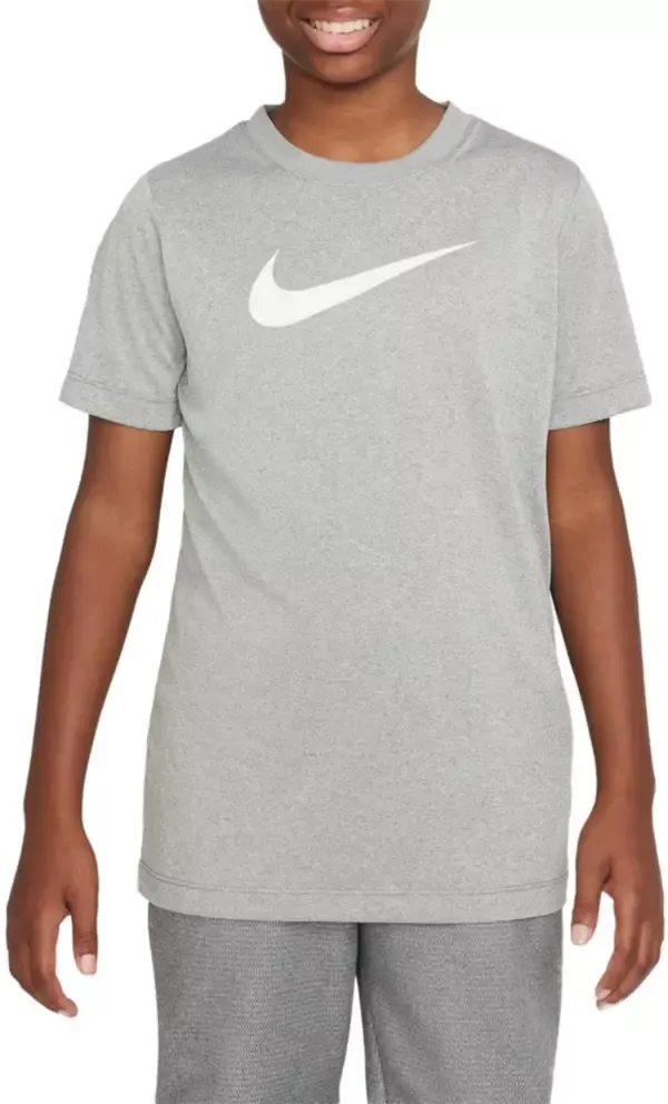 NIKE Boys' Dry Short Sleeve Swoosh Solid Tee