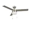 Montgomery II 44 in. Indoor Brushed Nickel Ceiling Fan with Light Kit