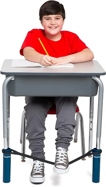 The Original Bouncy Bands® for Desks (Blue) - Children Love Bouncing Their Feet and Feeling The Tension to Relieve Their Anxiety, Hyperactivity, Frustration, or Boredom