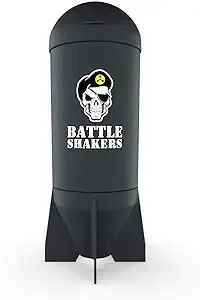 Battle Shakers Missile | Military Themed Shaker Bottle | Leak-Proof Protein Cup with Storage Compartment | Mix Protein Powders & More | Durable & Dishwasher Safe | 20 Oz