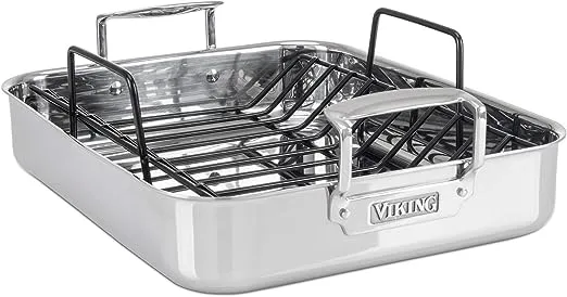 Viking 3-Ply Stainless Steel Roasting Pan with Nonstick Rack