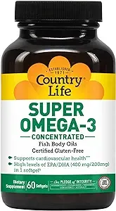 Country Life - Super Omega-3 Concentrated - 60 Softgels