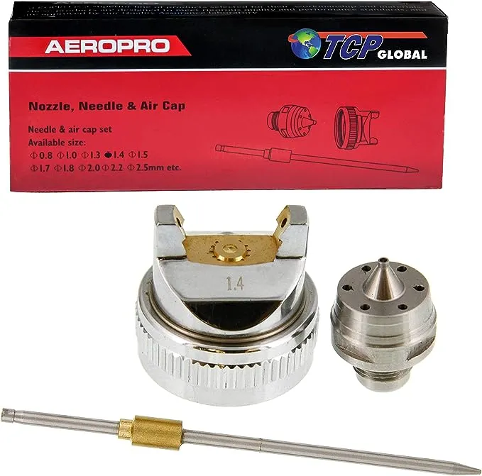 TCP Global 1.4 Needle,Nozzle, Air Cap Set for The G6600 Series Spray Gun