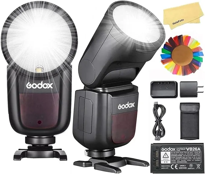 Godox V1-C Round Head Camera Flash TTL for Canon Flash Speedlite 76Ws 2600mAh  | eBay