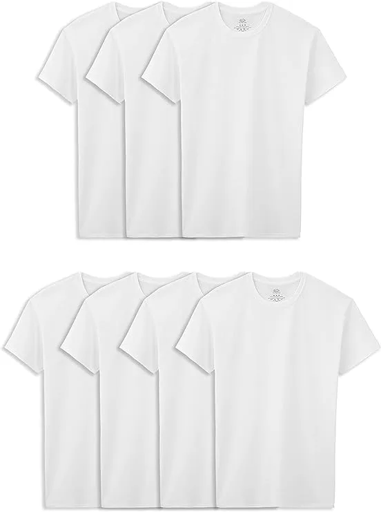 Fruit of The Loom Boys' 7pk T- Undershirt - White S