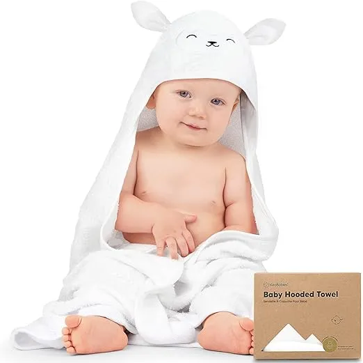 KeaBabies Baby Hooded Towel - Viscose from Bamboo Baby Towel Organic Bamboo Towel - Infant Towels - Large Hooded Towel - Baby Bath Towel with Hood for Girls, Babies, Newborn Boys, Toddler (Cat)