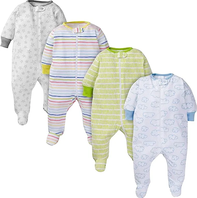 Onesies Brand Baby Boy or Girl Gender Neutral Sleep 'N Play Footed Pajamas, 4-Pack, Infant Unisex, Size: 6-9 Months