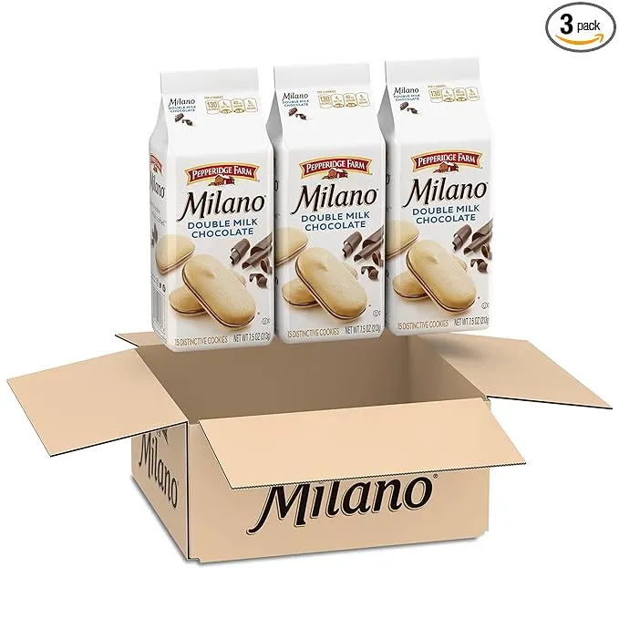 Pepperidge Farm Milano Cookies, Double Milk Chocolate, 7.5 Ounce (Pack of 3)Pepperidge Farm Milano Cookies, Double Milk Chocol…