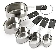 Norpro Grip-Ez Stainless Steel Measuring Cups, 5-Piece, Silver