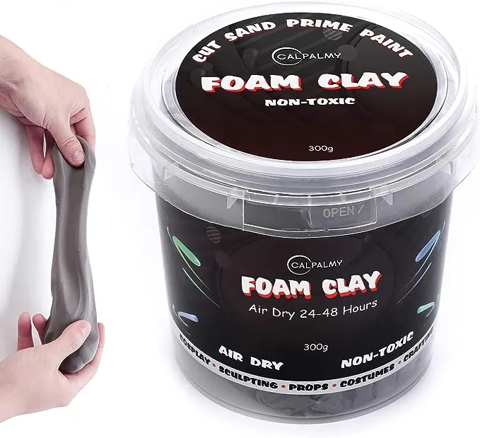 Grey Moldable Cosplay Foam Clay (300 Gram) Air Dry Clay - High Density and Perfect for Intricate Designs | Figures | Masks | Craft Projects | Great for Cutting with Tools, Sanding or Shaping