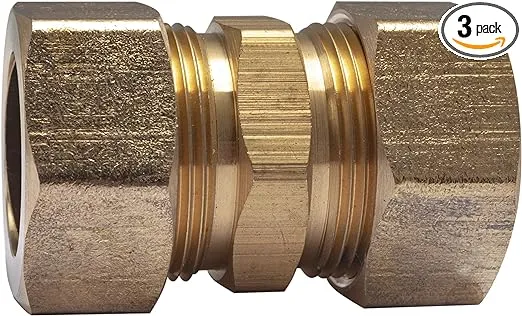 LTWFITTING 3/4-Inch OD Compression Union,Brass Compression Fitting(Pack of 3)