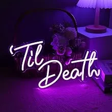 Planzo Til Death LED Neon Light Signs Wedding Birthday Party Wall Decor Sign Hom