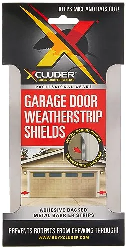 Xcluder Stainless Steel Garage Door Rodent Shield; 1 Door Kit with 8-inch Door Strips (Pack of 2); Keep Rats and Mice Out; Suitable for Residential and Commercial Use