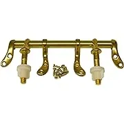 LASCO 14-1053 Toilet Seat Hinge Polished Brass Metal with Bolts and Nuts