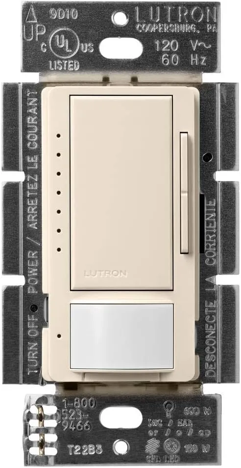 Lutron MSCL-OP153M-LA Maestro Occupancy/Vacancy Sensor CL Dimmer Light Almond