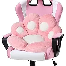 Ditucu Cat Paw Cushion Kawaii Chair Cushions 27.5 x 23.6 inch Cute Stuff Seat Pad Comfy Lazy Sofa Office Floor Pillow for Gaming Chairs Room Decor Pink