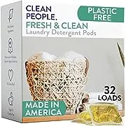 The Clean People Laundry Detergent Pods - Hypoallergenic Laundry Pods - Ultra Concentrated, Recyclable Packaging, Stain Fighting - Fresh Scent, 32