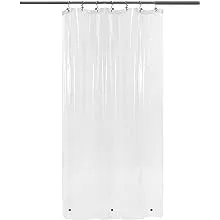 Barossa Design Shower Curtain or Liner with 3 Magnets for Shower Stall Size 42 inch Wide, Peva, Waterproof, PVC Free, Metal Grommets, Clear, 42x72