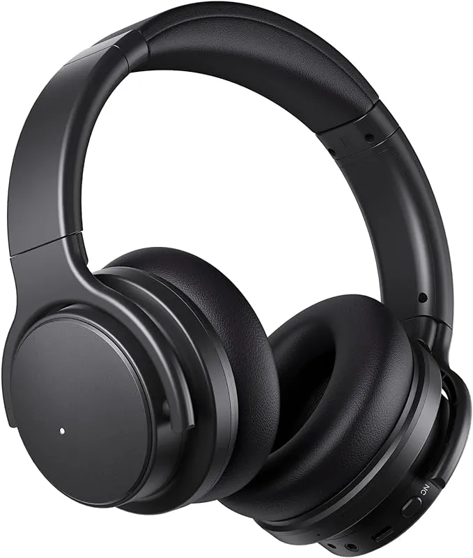 E7 Active Noise Cancelling Wireless Headphones with Microphone - BLACK