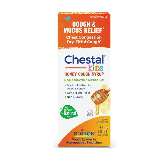 Boiron Chestal Children's Cold and Cough Syrup, White, Original, 6.7 Fl Oz