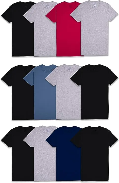 Fruit of The Loom Mens Stay Tucked Crew T-Shirt - Small - White Pack of 6