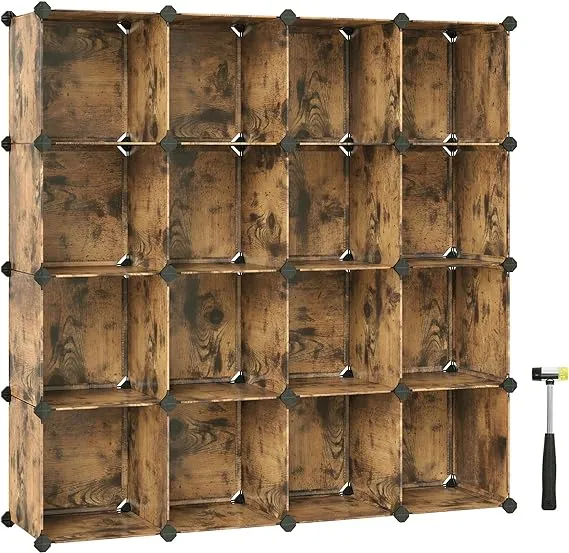 Cube Storage Organizer Rustic Brown / 16Cubes