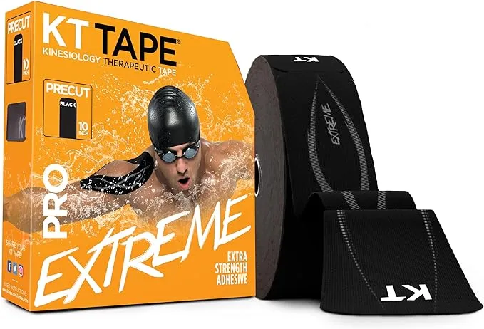 KT Tape Pro Extreme, Synthetic Jumbo Kinesiology Athletic Tape, 150 Count, 10" Precut Strips