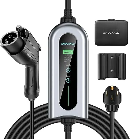 G1 Level 2 EV Charger (32Amp, 240V, NEMA 14-50P), Portable Electric Car Charger Adjustable Current/Timing Delay, 20FT Cable, Plug-play EV Charging Station Wall-mounted Home EVSE SAE J1772 EVs