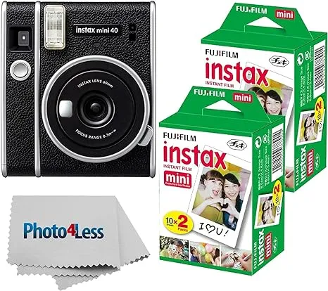 Fujifilm Instax Mini 40 Sofortbildkamera mit Kontaktblatt-Film – 10 Belichtungen Bundle (600022193)