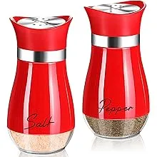 Arrozon Salt and Pepper Shakers Set,4 oz Glass Bottom Salt Pepper Shaker with Stainless Steel Lid for Kitchen Cooking Table, RV, Camp,BBQ Refillable Design