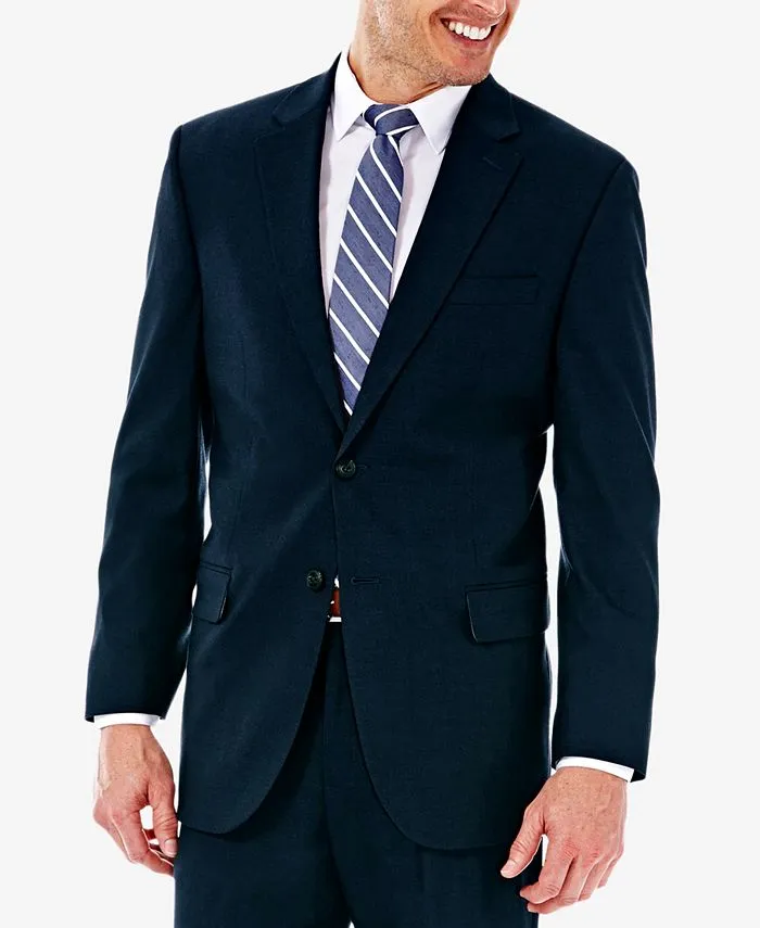 J.M. Haggar Premium Stretch Classic Fit Suit Jacket, 40 Regular, Blue