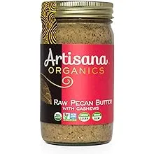 Artisana Organics Raw Pecan Butter with Cashews - No Sugar Added, Just Two Ingredients - Vegan, Paleo, and Keto Friendly, Non-GMO, 14oz Jar